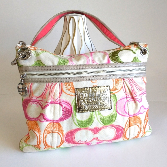 Coach Handbags - Coach Poppy Scribble Signature Fabric/Leather Bag